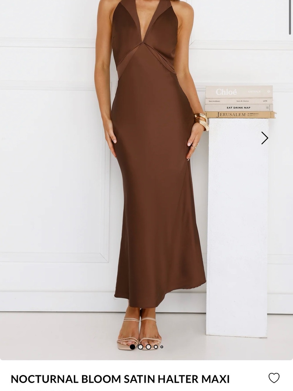 Hello Molly satin halter maxi dress